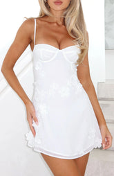 Flirty In Flora Mini Dress White