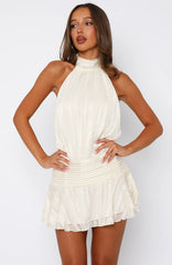 Captivate My Focus Mini Dress Cream