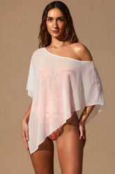Sheer Poncho in White