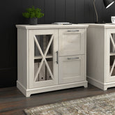 Novrla Lennox Farmhouse 2 Drawer Lateral File Cabinet with Shelves