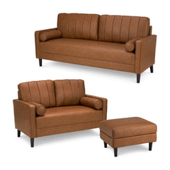 Novrla Bush Home Max 77W Sofa, 54W Loveseat, and Storage Ottoman