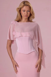 Premium Chiffon Cape in Blush Pink