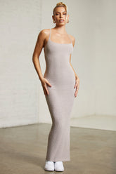 Low Back Maxi Dress in Chocolate