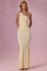 Premium Jersey Bridesmaid Dress in Butter Yellow
