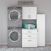 Novrla Universal 3 Piece Modular Laundry Room Storage Set with Floor and Wall Cabinets