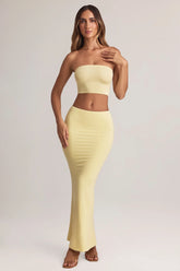 Modal Mid-Rise Maxi Skirt in Lemon Sherbet