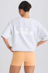 Soft Cotton Jersey Oversized T-Shirt in Grey Marl