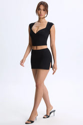 Modal Mid-Rise Micro Mini Skirt in Black