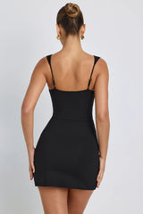 Modal Sweetheart Neckline Bodycon Mini Dress in Black