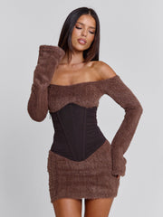 JUNO MINI DRESS BROWN