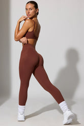 Full Length Leggings with Pockets in Brown