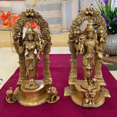 Novrla Lord Vishnu Lakshmi Brass Idol - Decorative Home Decor