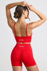 Define Luxe High-Waist Mini Shorts in Red