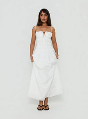 Loralei Shirred Maxi Dress White