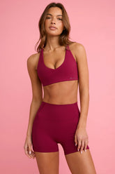 Soft Active Mini Shorts in Burgundy