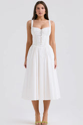 Milia White Brogue Cotton Dress