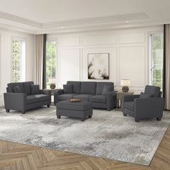 Novrla Stockton 85W Sofa with Loveseat, Accent Chair, and Ottoman