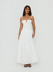 Loralei Shirred Maxi Dress White