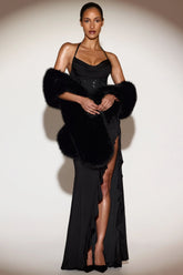 Faux-Fur Stole in Black
