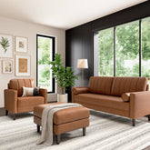 Novrla Bush Home Max 77W Sofa, 32W Accent Chair, and Storage Ottoman