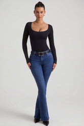 High-Rise Flared Jeans in Indigo Wash