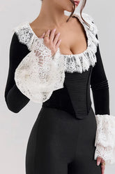 Jacinda Velvet Lace Tunic Top