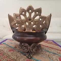 Novrla Decorative Brass Peacock Urli