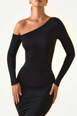 Modal Off-Shoulder Bodysuit in Black