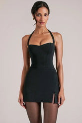 Longline Halterneck Top in Black