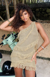 Balaeric Knit Mini Dress Gold