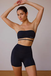 High-Waist Mini Shorts in Black