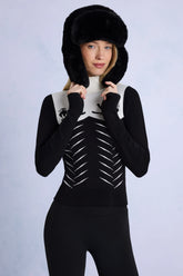 Faux-Fur Trapper Hat in Black