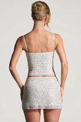 Embellished Micro Mini Skirt in White