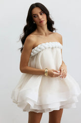 Naomi Twisted Neckline Layered Mini Dress