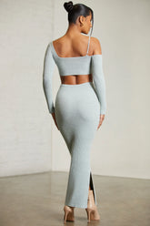 Low Rise Maxi Skirt in Green