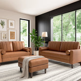 Novrla Bush Home Max 77W Sofa, 54W Loveseat, and Storage Ottoman