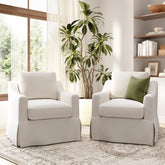 Novrla Bush Home Harper Swivel Accent Chairs with Slipcovers - Set of 2