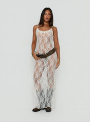 Wall Of Sound Sheer Lace Maxi Dress Antique White