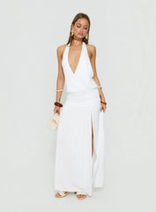 Casanova Halter Wrap Maxi Dress White
