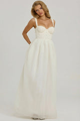 Embellished Corset Gown in White