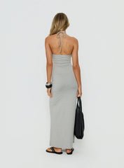 Chelsae Halter Maxi Dress Gray Marle
