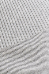 Chunky Knit Foldover Kick Flare Trousers in Grey Marl