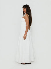Loralei Shirred Maxi Dress White
