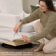 Novrla Bush Home Harper Swivel Accent Chairs with Slipcovers - Set of 2