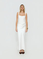 Ryana Corset Drape Maxi Dress White