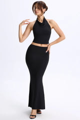 Modal Low-Rise Maxi Skirt in Black