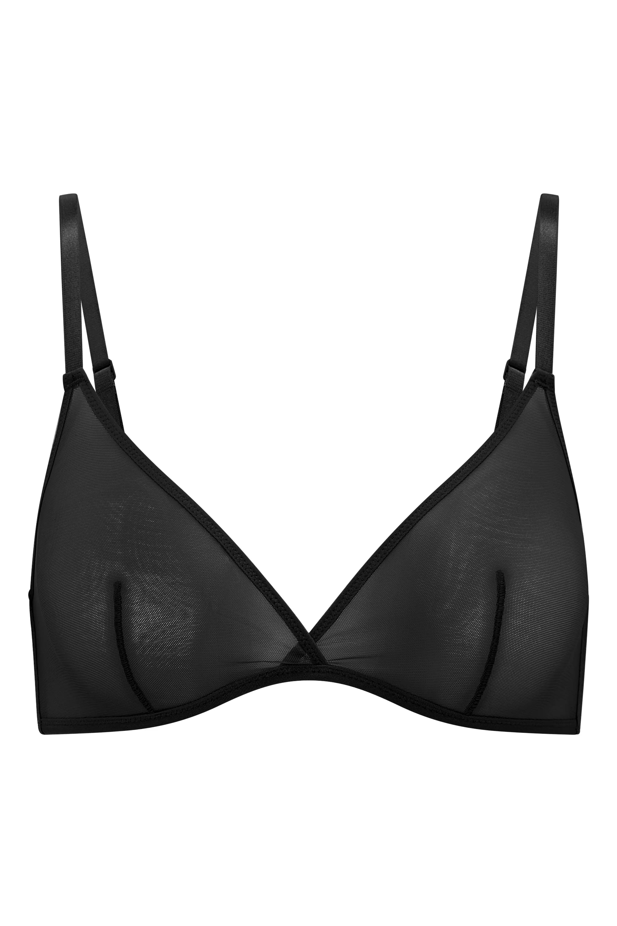 Soft Mesh Single Layer Triangle Bra in Black – Novrla