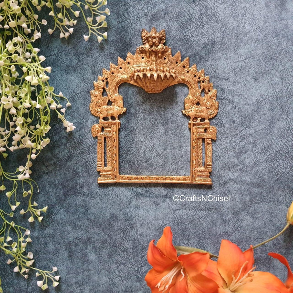 Novrla Shesh Naag Brass Prabhavali - Ethnic Wall Decor