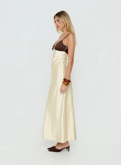 Odyessa V Neck Maxi Dress Brown / Yellow