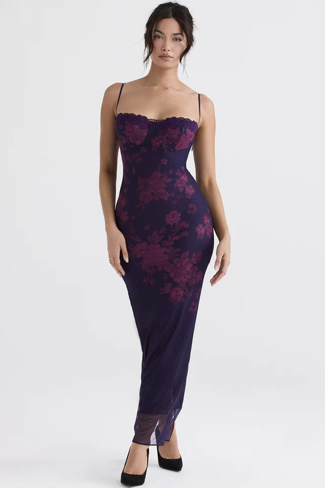 Aiza Purple Floral Dress